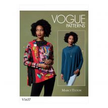 Patron Vogue 1637Y pull tunique femme asymétrique par marcy tilton - du 32 au 42 - Vogue - Mondial Tissus