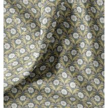 Tissu cretonne imprimé fleur indienne vert - DOMOTEX - Mondial Tissus