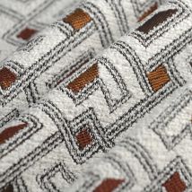 Tissu jacquard pagne terracotta - Mondial Tissus