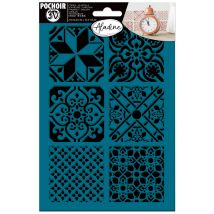 Pochoir 3D carreaux ciment - Bernette - Mondial Tissus