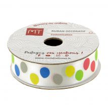 Bobine ruban satin ballons 16 mm - MT - Mondial Tissus