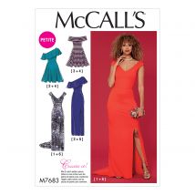 Patron Mc Call's 7683A5 - Robe longue, fendue du 34-42 - McCall's - Mondial Tissus