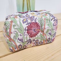 Trousse 22x10x10 cm imprimé blockprint fleurs multico artisanat indien- AU Maison - A.U Maison - Mondial Tissus