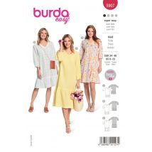 Patron Burda robe taille 34-48 Réf B 5907 - Burda - Mondial Tissus