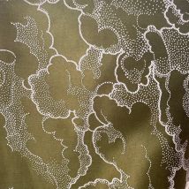Tissu jacquard polycoton siège kaki mordoré nuages blancs - Thevenon - Thevenon - Mondial Tissus