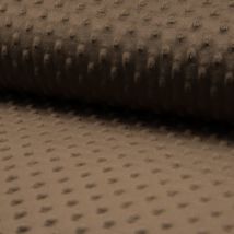 Tissu polaire minky uni marron - Mondial Tissus