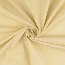 Tissu popeline coton mini cercle beige