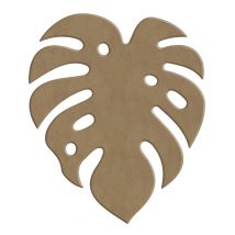 Décoration en bois feuille jungle 11x13 cm - Bernette - Mondial Tissus