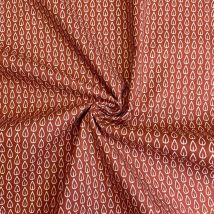 Tissu cretonne coton terracota motif pins