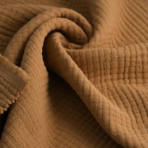 Tissu gaze de coton 6 épaisseurs camel - MT - Mondial Tissus