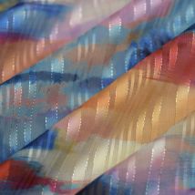 Tissu mousseline recyclé fil lurex paint multicolore - Mondial Tissus