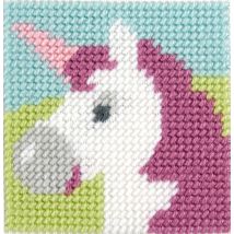 Kit canevas gros trous la licorne - DMC - Mondial Tissus