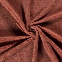 Tissu sherpa teddy terracotta - Mondial Tissus