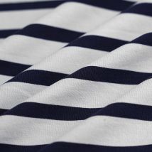 Jersey coton el mariniere marine - MT - Mondial Tissus