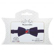 Kit couture noeud pap' en velours et liberty marine - Mondial Tissus