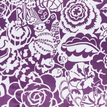 Tissu liberty soie satin violet fleurs blanches - Liberty - Mondial Tissus