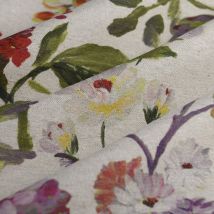 Tissu bachette fleurie multicolore - Mondial Tissus