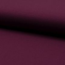 Maille jersey viscose stretch lourd uni aubergine - Mondial Tissus