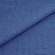 Tissu seersucker coton bleu - Mondial Tissus