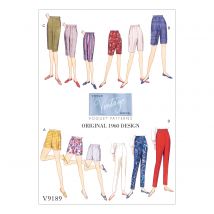 Patron Vogue 9189A5 pantalon, pantacourt et short femme vintage 1960's sixties - dessin original de 1960 - du 34 au 42 - Vogue - Mondial Tissus
