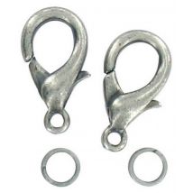 Fermoir mousqueton 18 mm argenté 5 pièces - Mondial Tissus