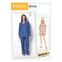 Patron Butterick B6296A5 pyjama Femme, 34-42 - Butterick - Mondial Tissus