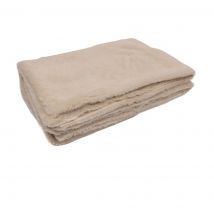 Plaid faux lapin crème 130x170cm - MT - Mondial Tissus