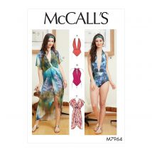 Patron Mc Call's 7964A - maillot de bain paréo pour jeune femme tailles du 36 au 50 - McCall's - Mondial Tissus