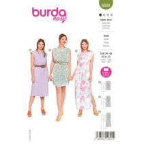 Patron burda 6009 - robe coupe droite 36-46 - Burda - Mondial Tissus