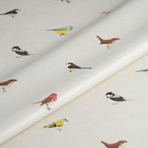 Tissu enduit épais oiseaux multicolores - Fryett's - Mondial Tissus