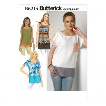 Patron Butterick 6214ZZ haut ample femme, taille 44 à 52 - Butterick - Mondial Tissus