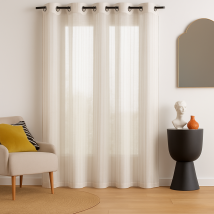 Voilage fines rayures lin Vernaison 140 x 250 cm - MT - Mondial Tissus