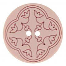 Bouton rose gravé floral 34mm 2 trous (3 pièces) - MT - Mondial Tissus