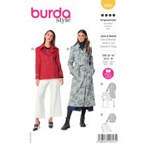 Patron Burda 5984 veste trench coat doublé 36 au 46 - Burda - Mondial Tissus