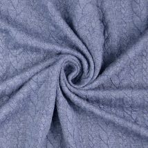 Maille jersey viscose doux sweat épais effet tressé 3D doublé marine - Mondial Tissus