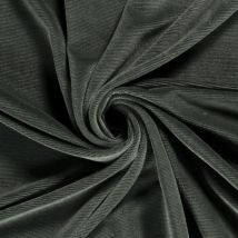 Tissu Velours maille polyester côtelé vert - Mondial Tissus