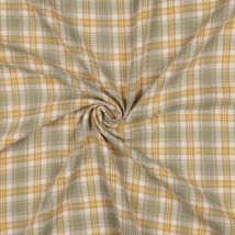 Tissu double gaze fil teint carreaux vert et orange - Poppy Fabrics - Poppy Fabrics - Mondial Tissus