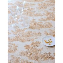 Toile coton effet toile de jouy Gabrielle peanut - Mondial Tissus
