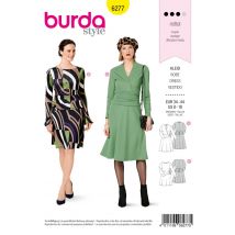 Patron Burda 6277 Robe avec drapé aux hanches du 36 au 46 - Mondial Tissus