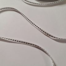 Ruban surpiqué blanc et noir 5mm - Frou Frou - Mondial Tissus