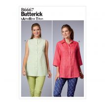 Patron Butterick 6667B5 Chemisier boutonné femme de 36 à 44 - Butterick - Mondial Tissus