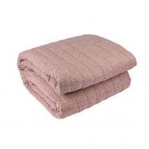 Boutis surpipûre rayures marron 230x250cm - MT - Mondial Tissus