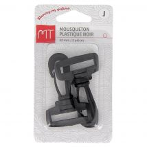 Mousquetons noirs plastique 32 mm - MT - Mondial Tissus