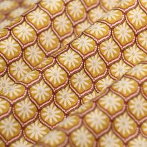 Tissu cretonne floral zea jaune - Mondial Tissus