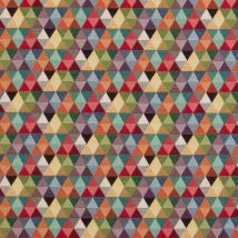 Tissu jacquard gobelin triangles multicolores