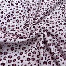 Tissu jersey coton léopard rose