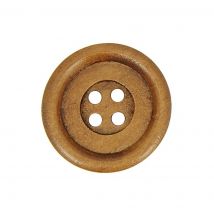 Bouton bois foncé 23mm 4 trous (4 pièces) - MT - Mondial Tissus
