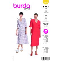 Patron Burda N° 5820 robe T 36 à 46 - Burda - Mondial Tissus