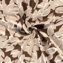 Tissu crêpe viscose Tropic marron - Mondial Tissus