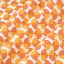 Tissu cretonne mini géolie camel - MT - Mondial Tissus
